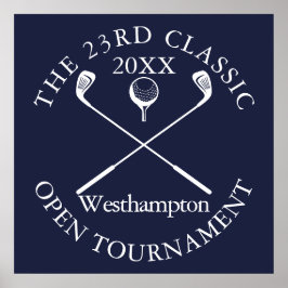 Golf Tournament Classic Event Navy Blue Sign Poster