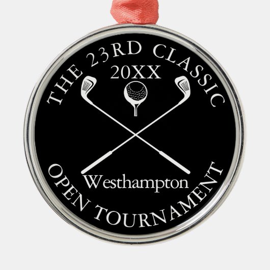 Golf Tournament Classic Modern Award Ornament Aus Metall (Vorne)