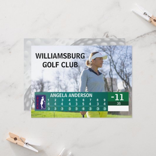 GOLF TOURNATION NIEDRIGER SCORE GOLFER AWARD EINLADUNG (Vorderseite/Rückseite Beispiel)