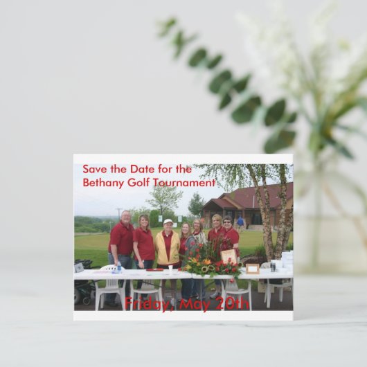 Golf Tourney Save the Date Postkarte (Stehend Vorderseite)