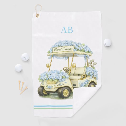 Golf Towel | Floral Fairway Monogram Golfhandtuch (Insitu)