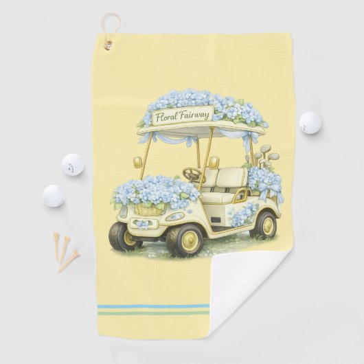 Golf Towel | Hydrangea Floral Fairway Gift Golfhandtuch (Insitu)