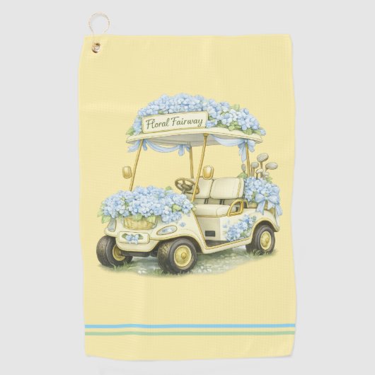 Golf Towel | Hydrangea Floral Fairway Gift Golfhandtuch (Vorderseite)