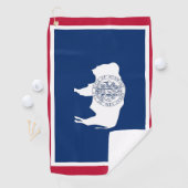 Golf Towel mit Fahne des Wyoming Staat, USA Golfhandtuch (Insitu)