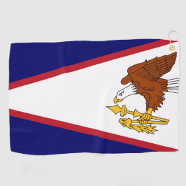 Golf Towel mit Fahne von American Samoa, USA Golfhandtuch