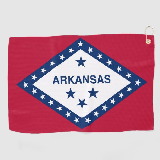 Golf Towel mit Fahne von Arkansas, USA Golfhandtuch (Horizontal)