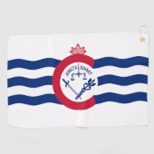 Golf Towel mit Fahne von Cincinnati City, USA Golfhandtuch (Horizontal)