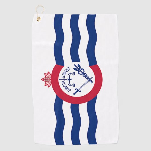 Golf Towel mit Fahne von Cincinnati City, USA Golfhandtuch (Vorderseite)