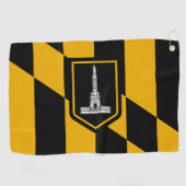 Golf Towel mit Flagge von Baltimore City, USA Golfhandtuch (Horizontal)