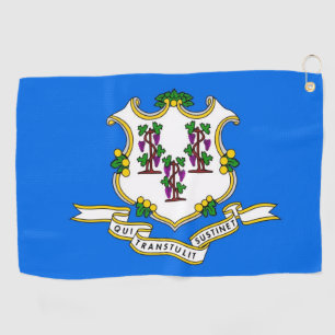 Golf Towel mit Flagge von Connecticut, USA Golfhandtuch