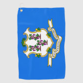 Golf Towel mit Flagge von Connecticut, USA Golfhandtuch (Vorderseite)