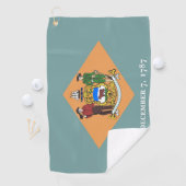 Golf Towel mit Flagge von Delaware, USA Golfhandtuch (Insitu)