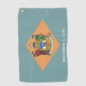 Golf Towel mit Flagge von Delaware, USA Golfhandtuch (Vorderseite)