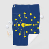 Golf Towel mit Flagge von Indiana, USA Golfhandtuch (Insitu)