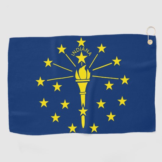 Golf Towel mit Flagge von Indiana, USA Golfhandtuch (Horizontal)