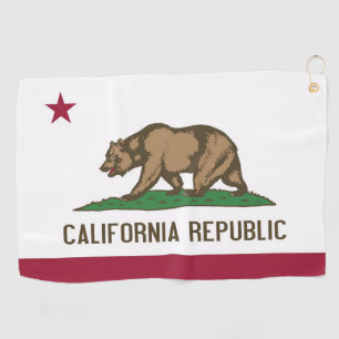 Golf Towel mit Flagge von Kalifornien, USA Golfhandtuch