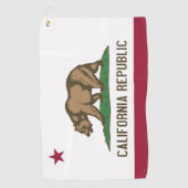 Golf Towel mit Flagge von Kalifornien, USA Golfhandtuch (Vorderseite)