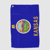 Golf Towel mit Flagge von Kansas, USA Golfhandtuch (Vorderseite)