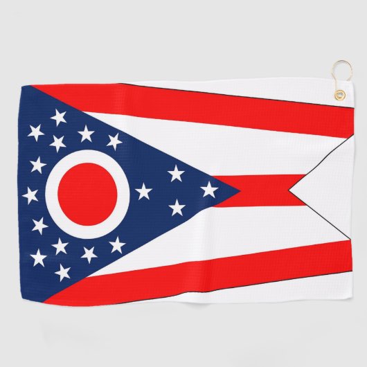 Golf Towel mit Flagge von Ohio, USA Golfhandtuch (Horizontal)