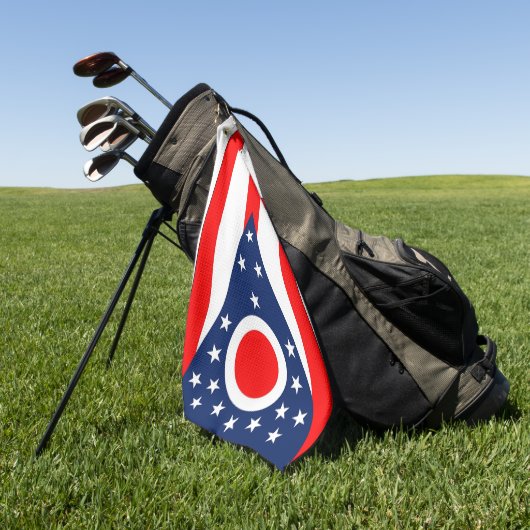 Golf Towel mit Flagge von Ohio, USA Golfhandtuch (Gras)