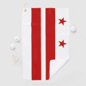 Golf Towel mit Flagge von Washington DC, USA Golfhandtuch (Insitu)