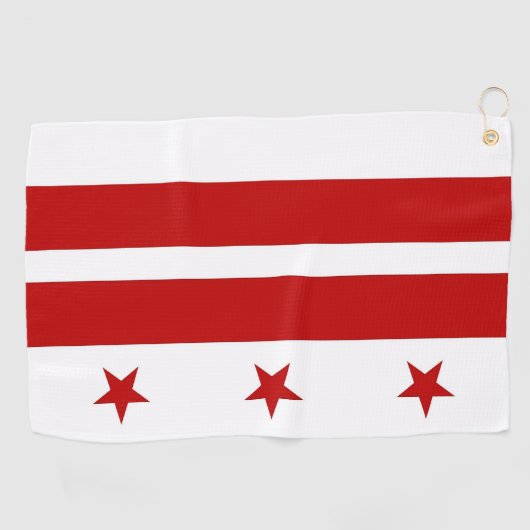 Golf Towel mit Flagge von Washington DC, USA Golfhandtuch (Horizontal)