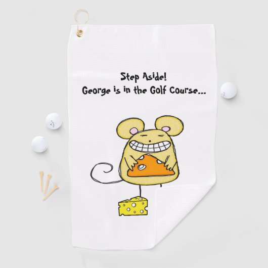 Golf Towel Mouse Cheese Pizza  Golfhandtuch (Insitu)