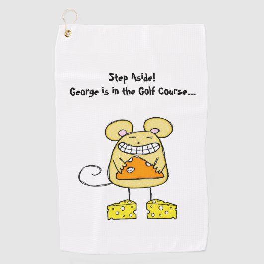 Golf Towel Mouse Cheese Pizza Golfhandtuch (Vorderseite)