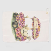 Golf Towel | Pansy Floral Fairway Gift Golfhandtuch (Horizontal)