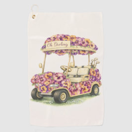 Golf Towel | Pansy Floral Fairway Gift Golfhandtuch