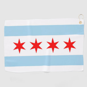 Golf Towel with Fahne of Chicago,Illinois, USA Golfhandtuch