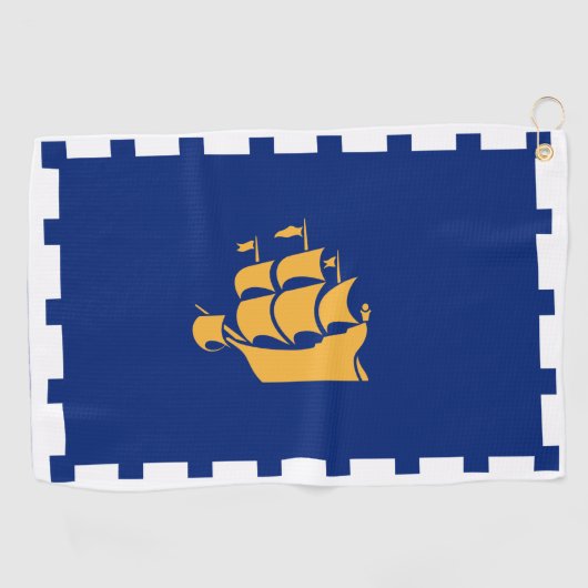 Golf Towel with flag of Quebec City, Canada Golfhandtuch (Horizontal)