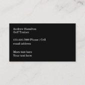 Golf Training Beruflich Business Visitenkarten Visitenkarte (Rückseite)