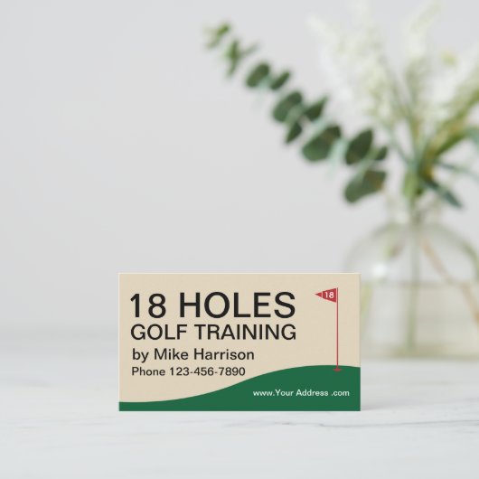 Golf-Training und Lehrer Visitenkarte (Stehend Vorderseite)