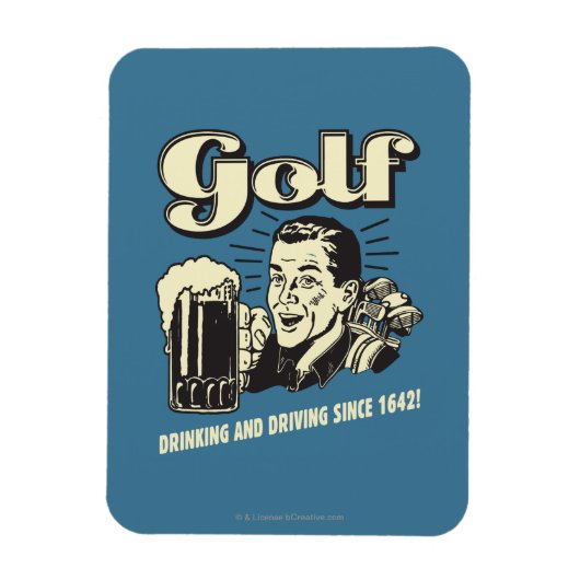 Golf: Trinken & Autofahren seit 1642 Magnet (Vertikal)