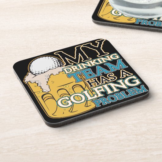 Golf-trinkendes Team Getränkeuntersetzer (Linke Seite)