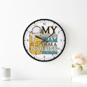 Golf-trinkendes Team Große Wanduhr (Zuhause)