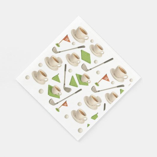 Golf Tron und Kaffee mit Fahne Serviette (Ecke)