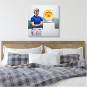 Golf Trophy - überzogene Canvas Art Print Leinwanddruck (Insitu (Schlafzimmer))