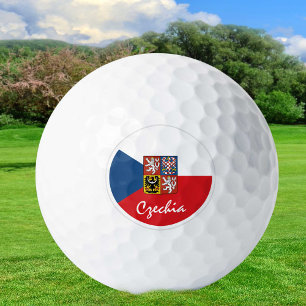 Golf Tschechen & Tschechische Republik Flagge / Go Golfball
