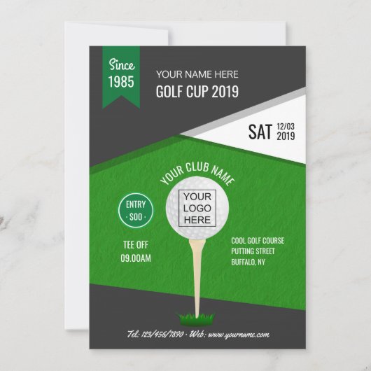 Golf-Turnier für Unternehmen Einladung (Vorderseite)