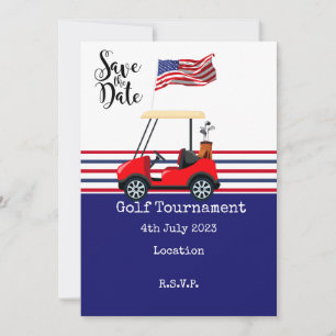 Golf Turnier mit der Flagge Amerikas auf grün Einladung
