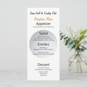 Golf Turniere Empfang ⛳ Abendmenü Menükarte