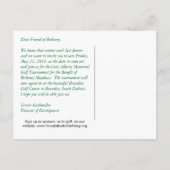 Golf Turnierkarte Save the Date Ankündigungspostkarte (Rückseite)