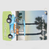 Golf Typ Golf Cart Beach Monogramm Name Golfhandtuch (Horizontal)