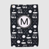 Golf Typ Stilvolle Golf Design Custom Monogram Golfhandtuch (Vorderseite)