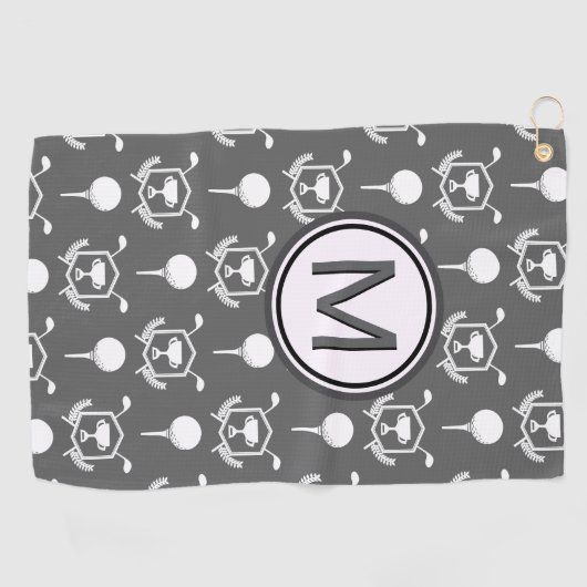 Golf Typ Stilvolle Golf Design Custom Monogram Golfhandtuch (Horizontal)
