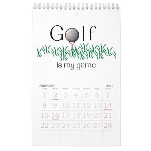 GOLF-Typografie 2023 Hängebauer Kalender (Feb 2026)