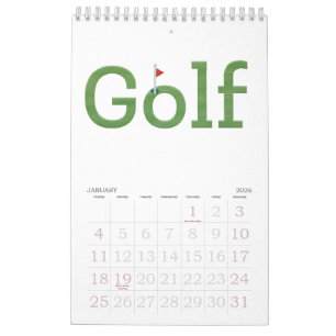 GOLF-Typografie 2026 Wandhängend Kalender