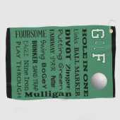 GOLF-Typografie für den Avid Golfer Golfhandtuch (Horizontal)